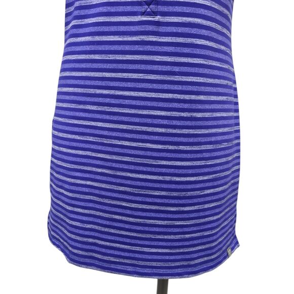 Title Nine Purple Striped Selkie Athletic Tunic Dress Size Small Snap Henley - Picture 3 of 12